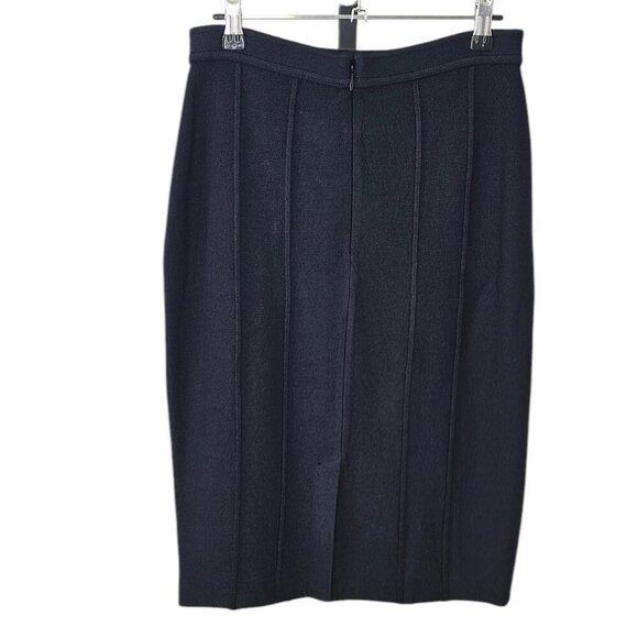 St. John Collection Womens Black Knee Length Pencil Skirt, Santana Knit, Size 4 - Picture 2 of 9